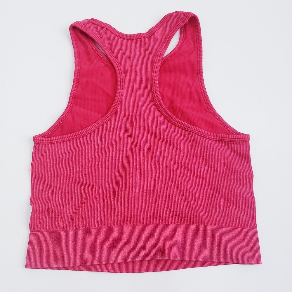 Free People Ribbed Cropped Boho Racerback Tank Top - Picture 4 of 7